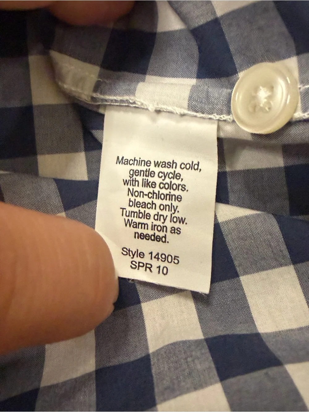J. Crew 2010 Men's Navy and White Checkered Button-Down Long Sleeve Shirt XXL